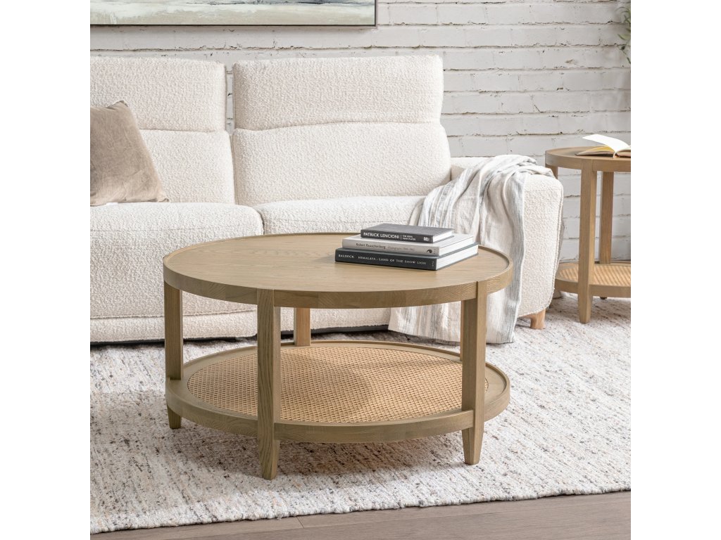 Devin Solid Wood Round Coffee Table - Khaki Mist - image 3