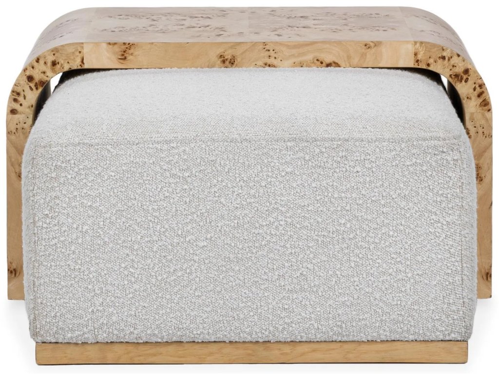 Kenan Rectangle Ottoman Coffee Table - Creamy Ivory - main image
