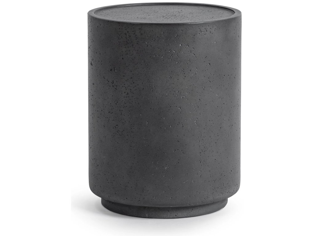 Darsa 18" Outdoor Round Accent Table - Dark Gray - main image