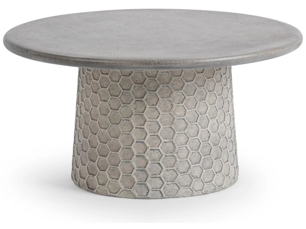 Delaine Outdoor Round Coffee Table - Light Gray - main image