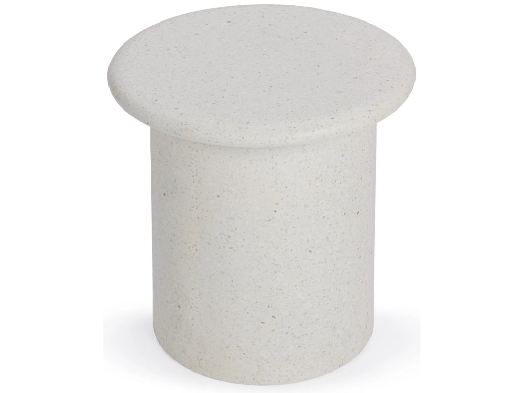 Nysa Outdoor Round End Table - White - image 1