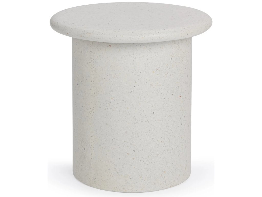 Nysa Outdoor Round End Table - White - main image