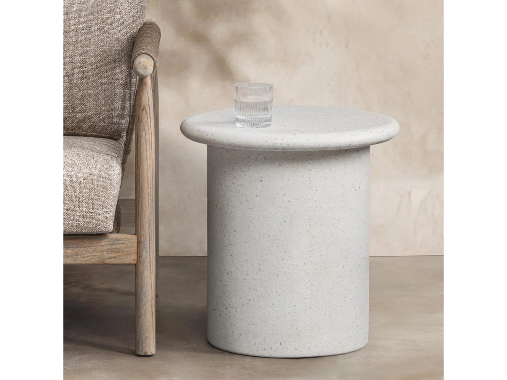 Nysa Outdoor Round End Table - White - image 5
