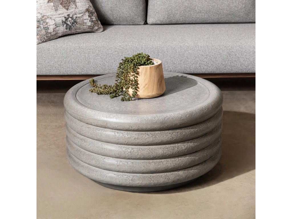 Reva Outdoor Round Coffee Table - Dark Gray - image 5