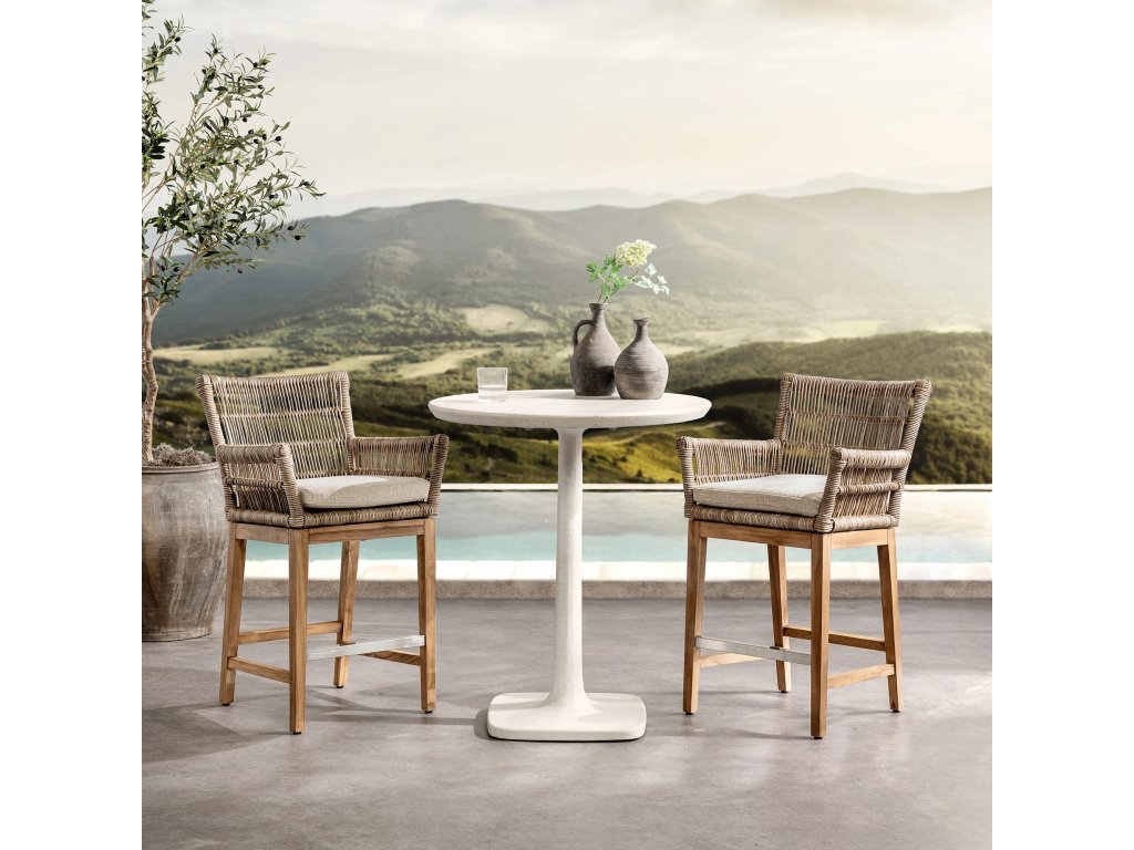 Paulina 31" Outdoor Counter Table - White - image 4