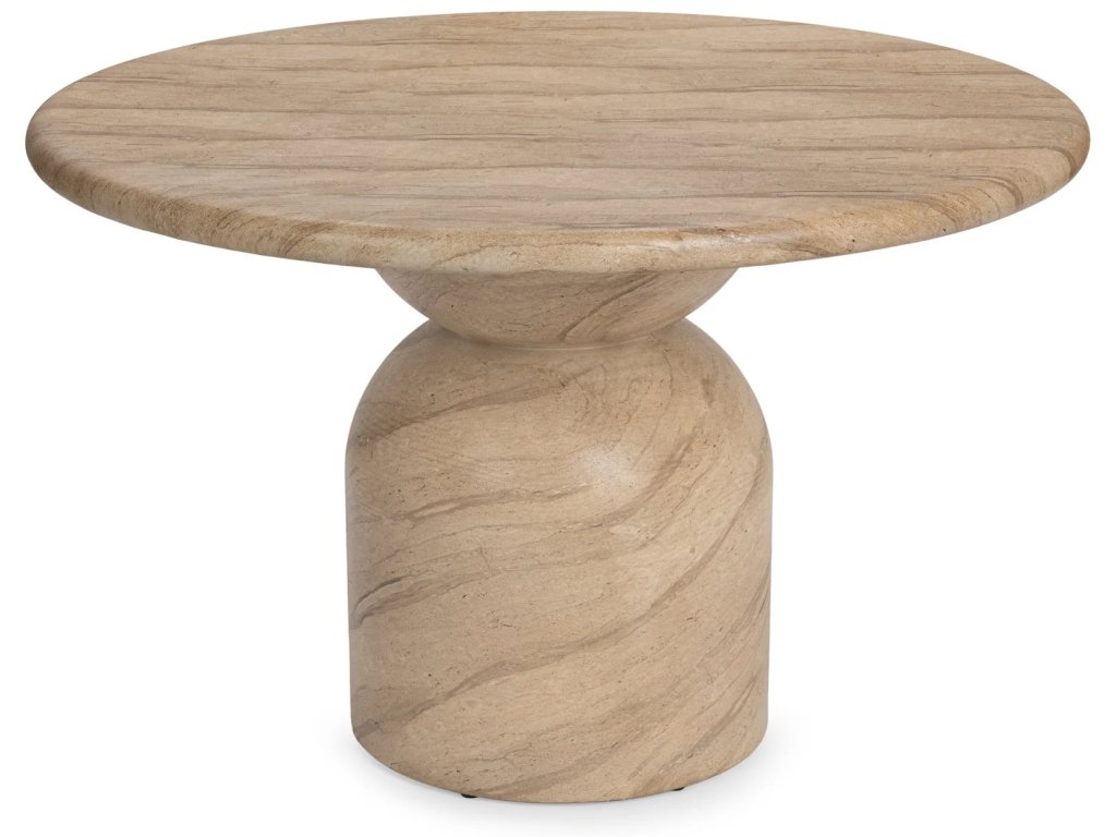Portola 47" Outdoor Round Dining Table - Beige - image 1