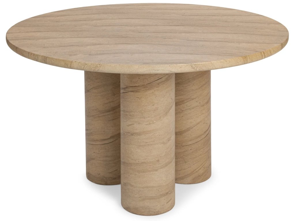 Niva 47" Outdoor Round Dining Table - Beige - main image