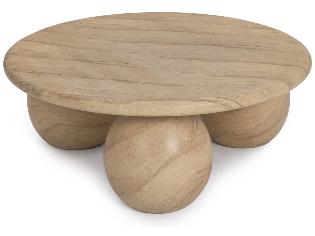 Elaria Outdoor Round Coffee Table - Beige - image 1
