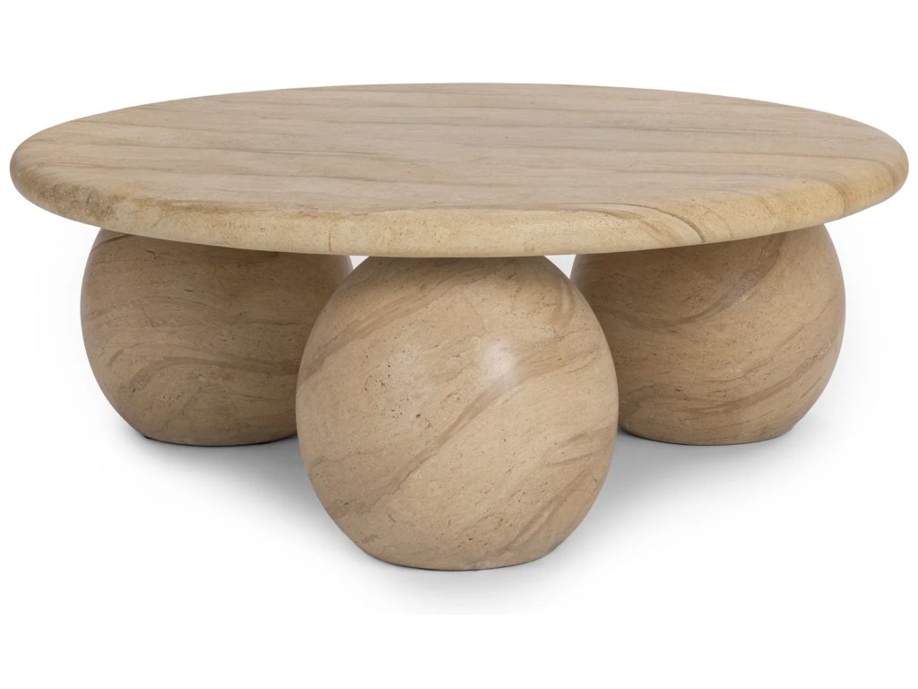 Elaria Outdoor Round Coffee Table - Beige - main image