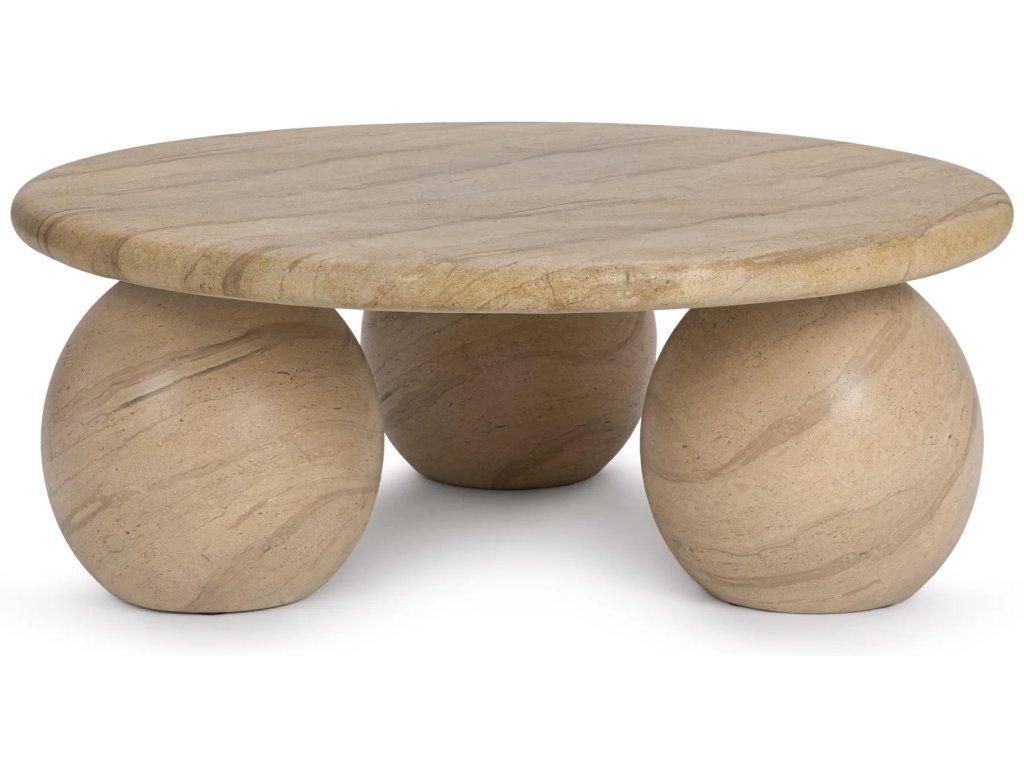 Elaria Outdoor Round Coffee Table - Beige - image 2