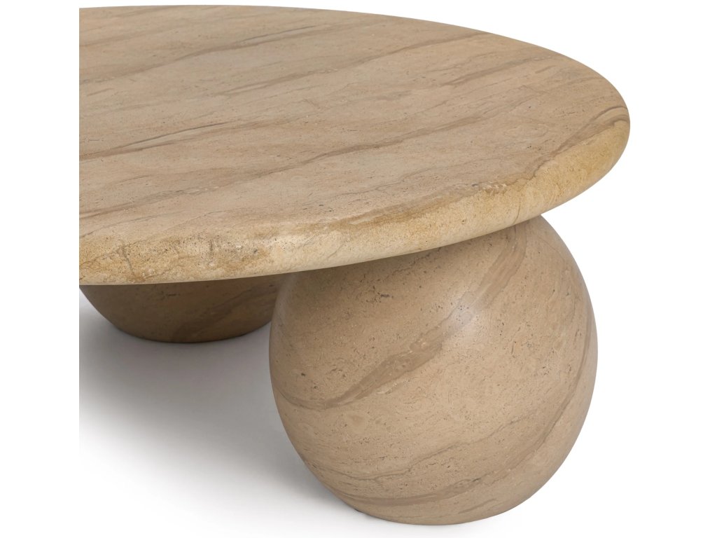 Elaria Outdoor Round Coffee Table - Beige - image 3