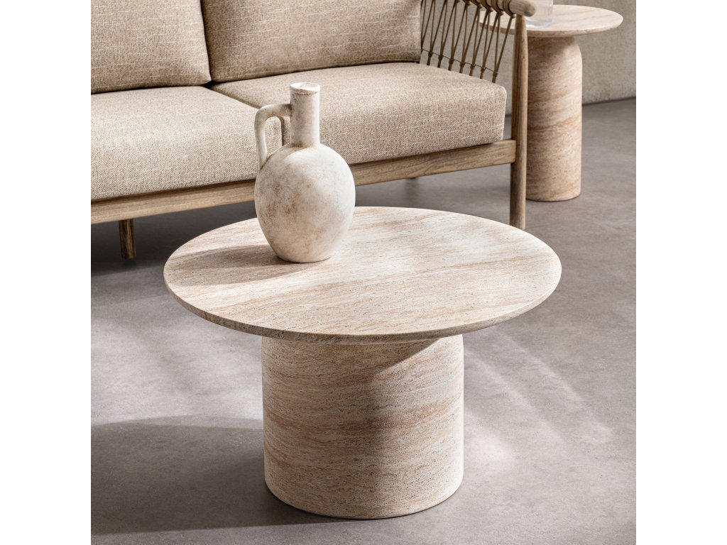 Sana Outdoor Round Coffee Table - Beige - image 4