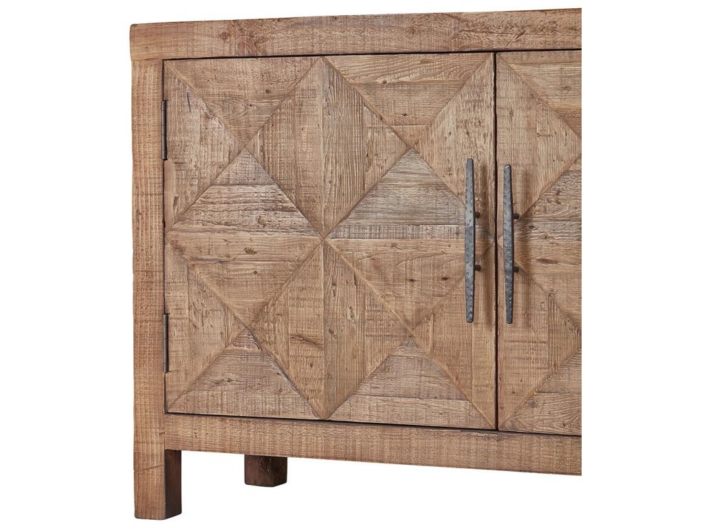 Elani Solid Wood 4Dr Cabinet - Brown - image 2