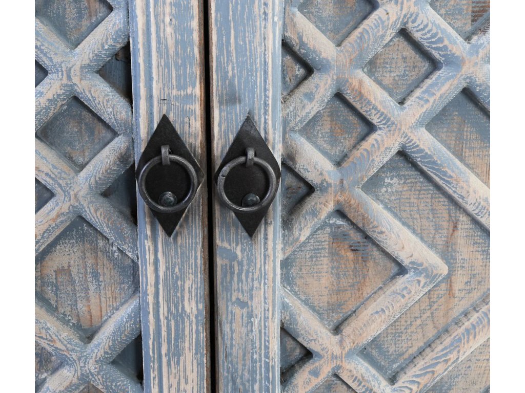 Antigua Solid Wood 4Dr Cabinet - Timeworn Gray - image 1