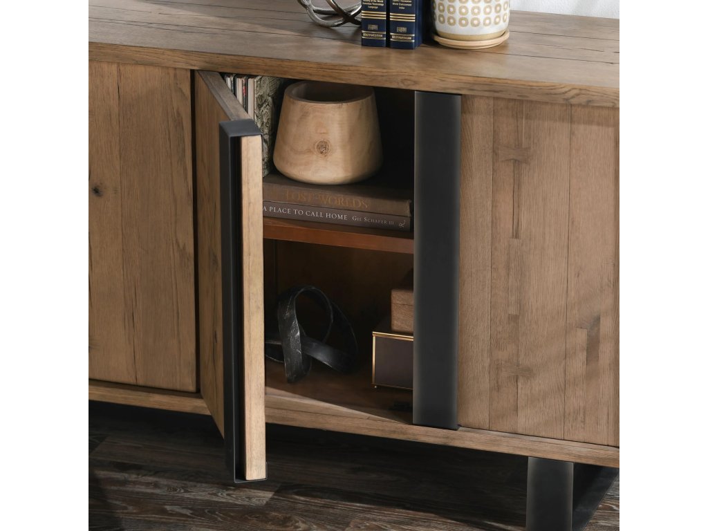 Danica Solid Wood 4Dr Buffet - Cafe Brown - image 5