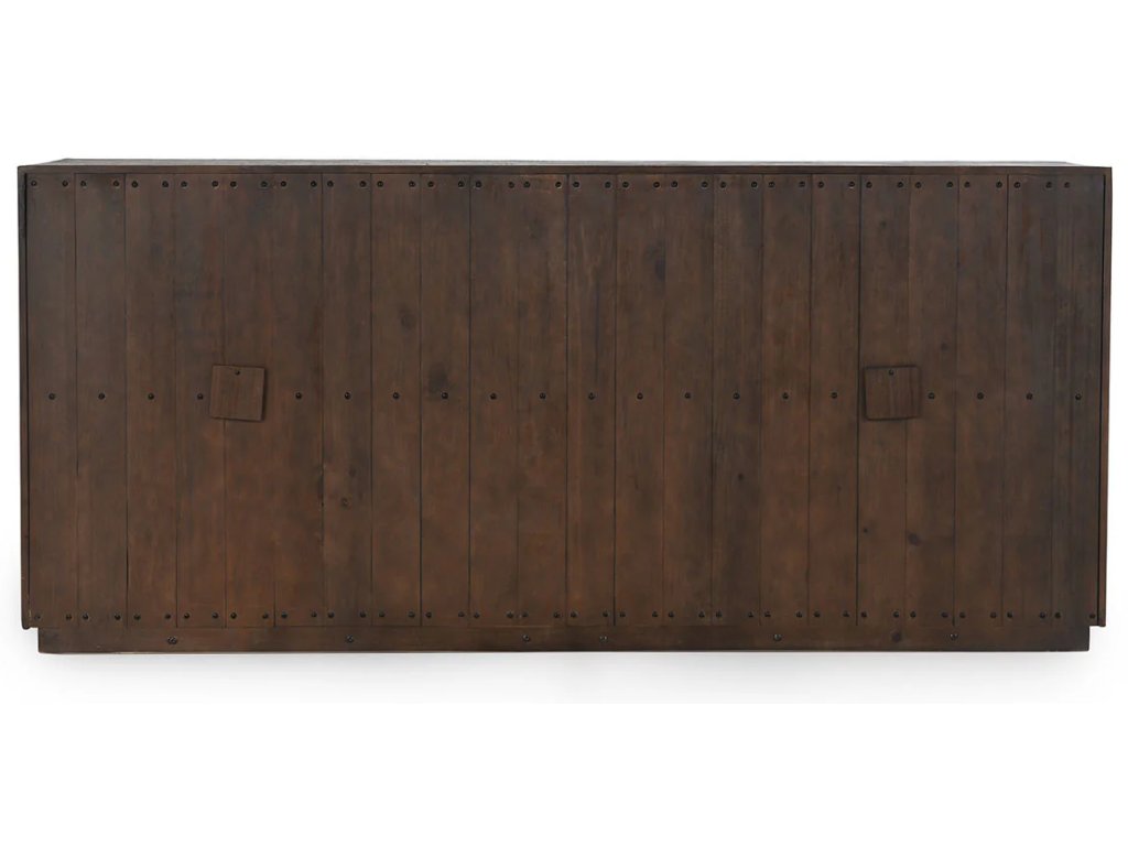 Denver Solid Wood 4Dr Cabinet - Distressed Gray/Antique White - image 2
