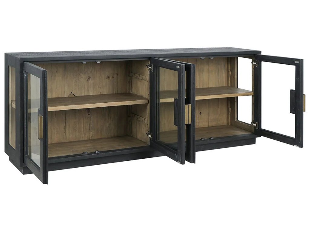 Larson Solid Wood 4Dr Cabinet - Carbon Black - image 2