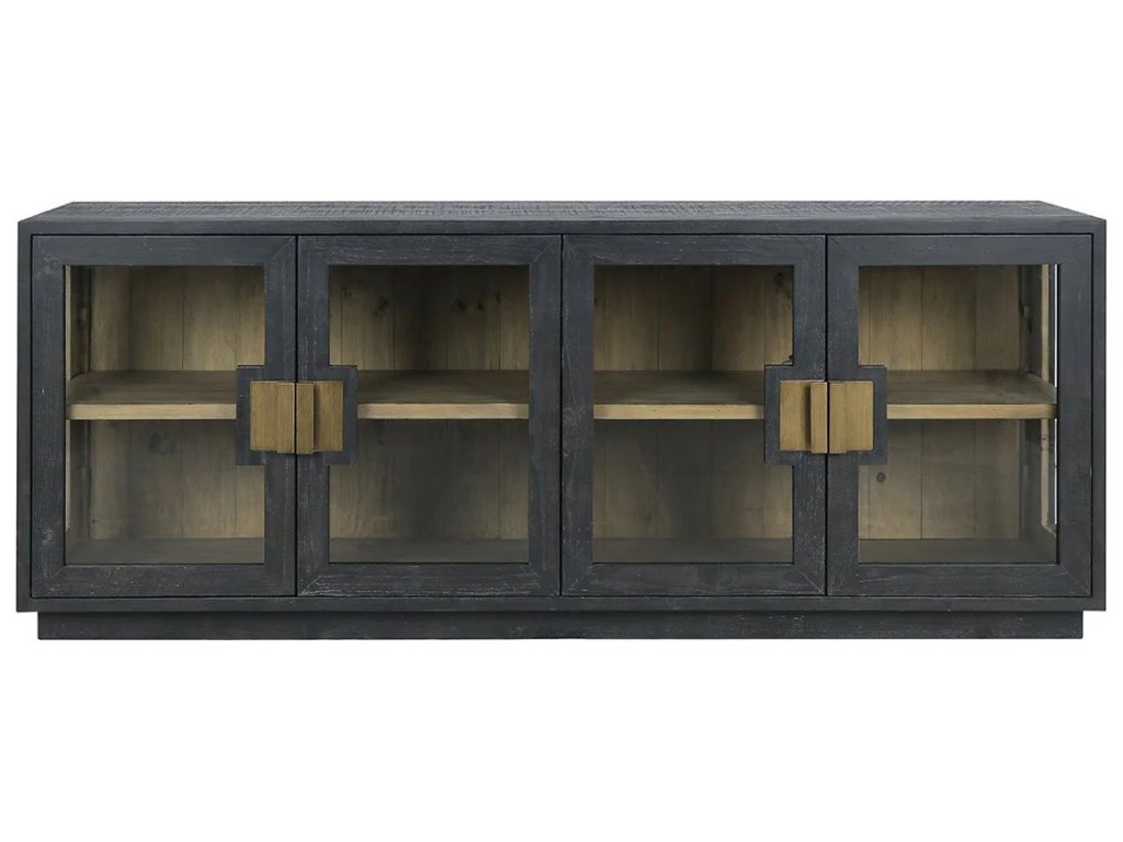 Larson Solid Wood 4Dr Cabinet - Carbon Black - main image