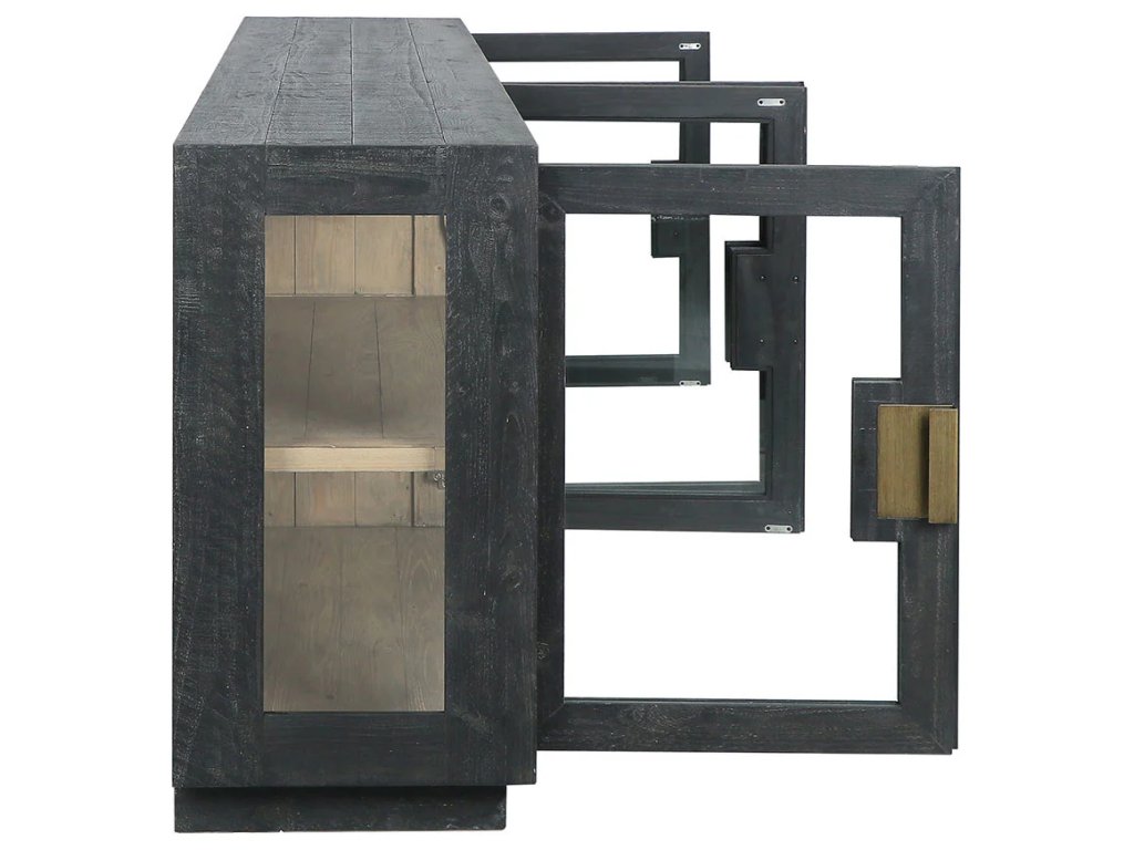 Larson Solid Wood 4Dr Cabinet - Carbon Black - image 3