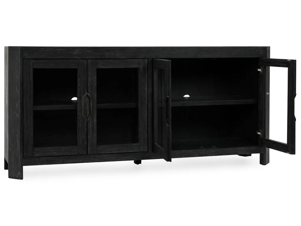 Macarthur Solid Wood 4Dr Cabinet - Aged Black - image 1