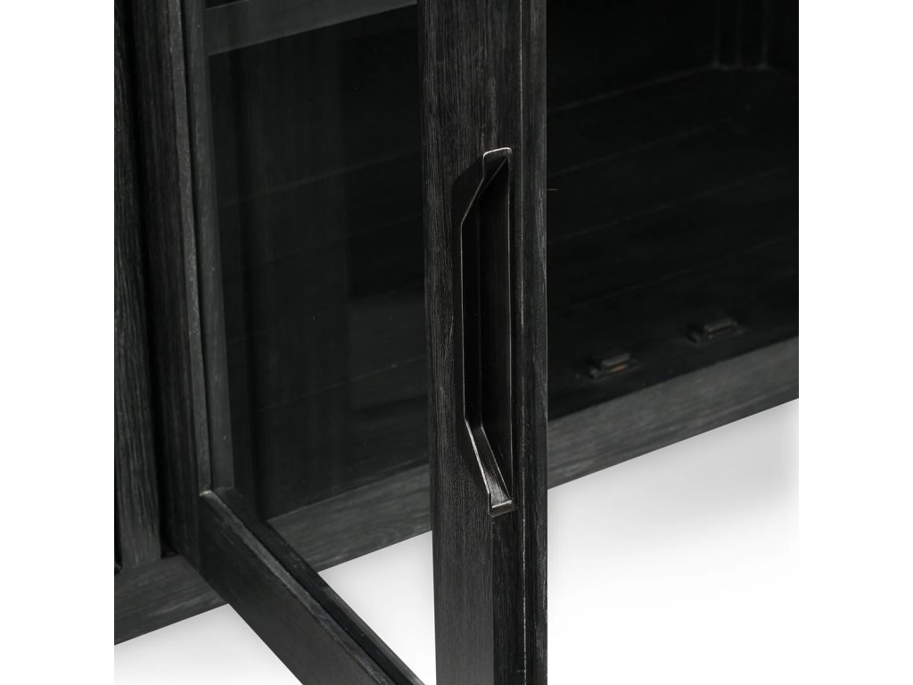 Macarthur Solid Wood 4Dr Cabinet - Aged Black - image 3