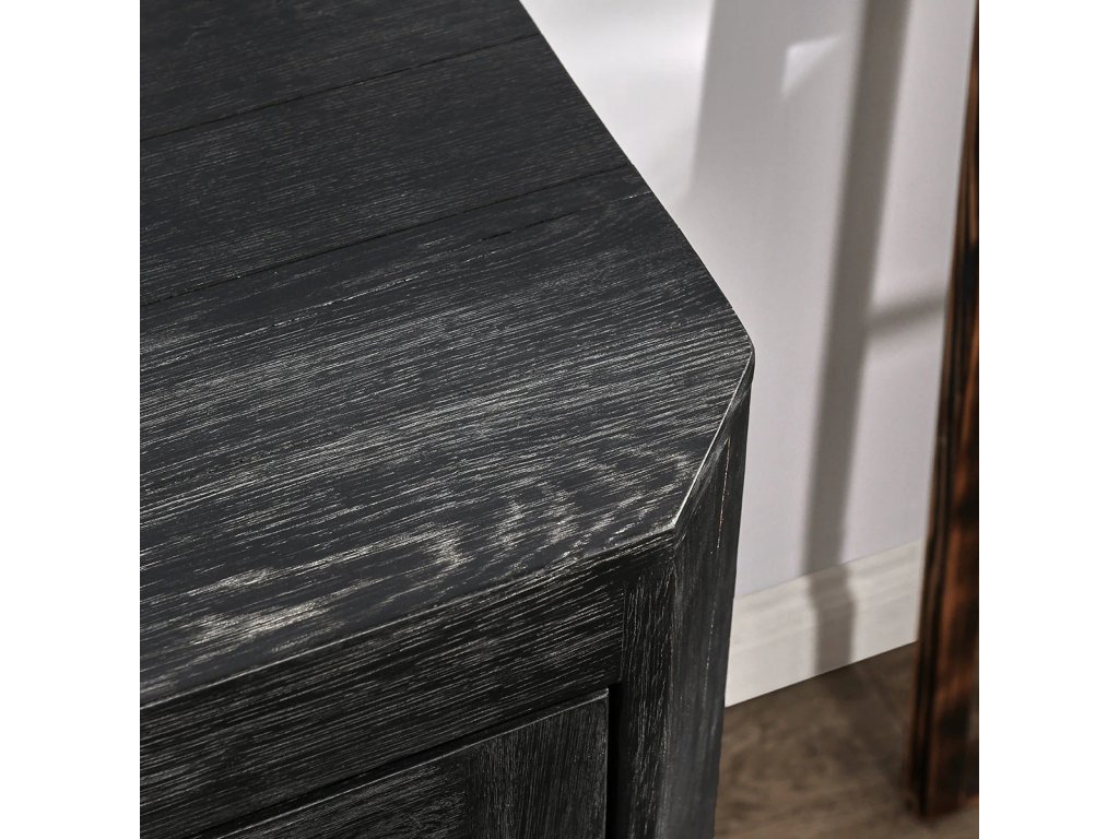 Macarthur Solid Wood 4Dr Cabinet - Aged Black - image 5