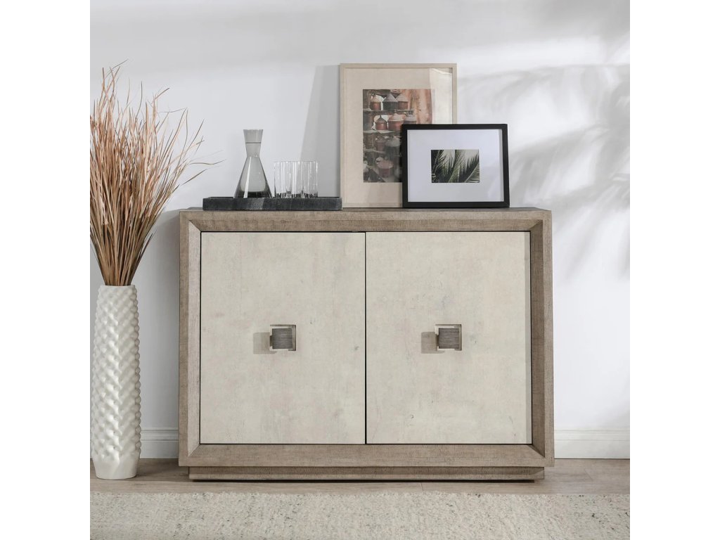 Denver Solid Wood 2Dr Cabinet - Distressed Gray/Antique White - image 5