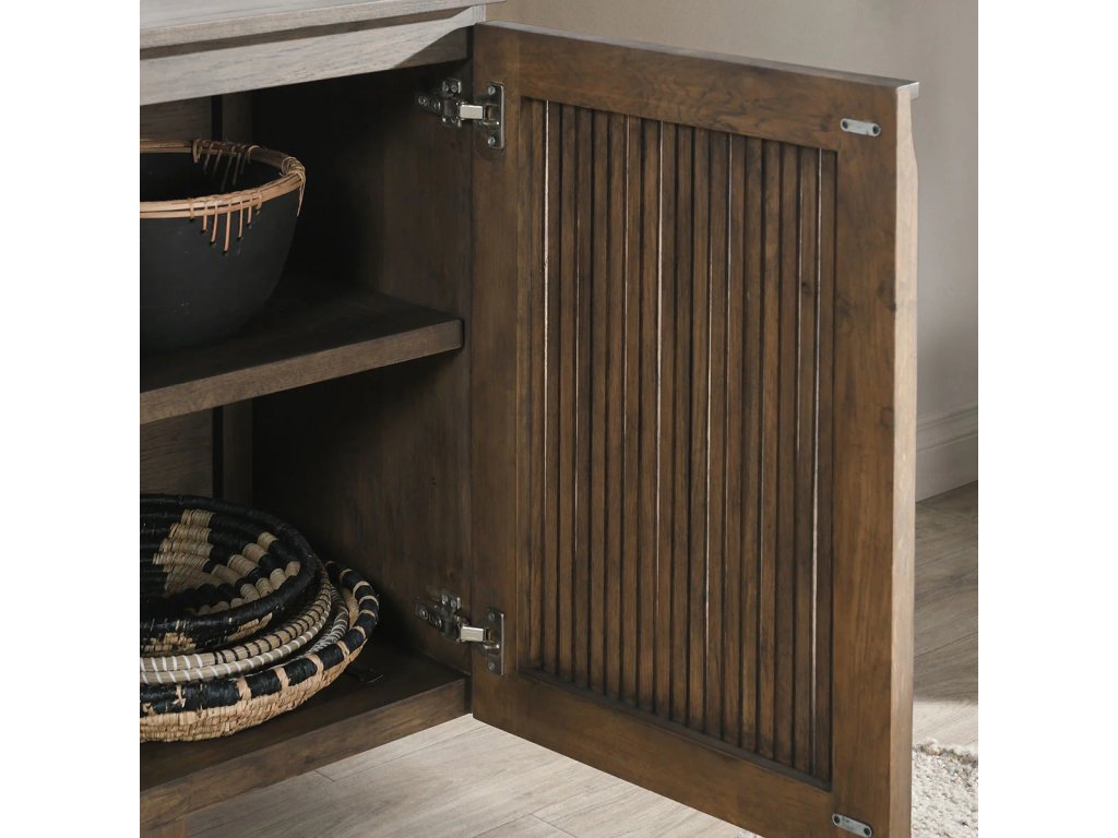 Roya Solid Wood 4Dr Cabinet - Toasted Brown - image 6