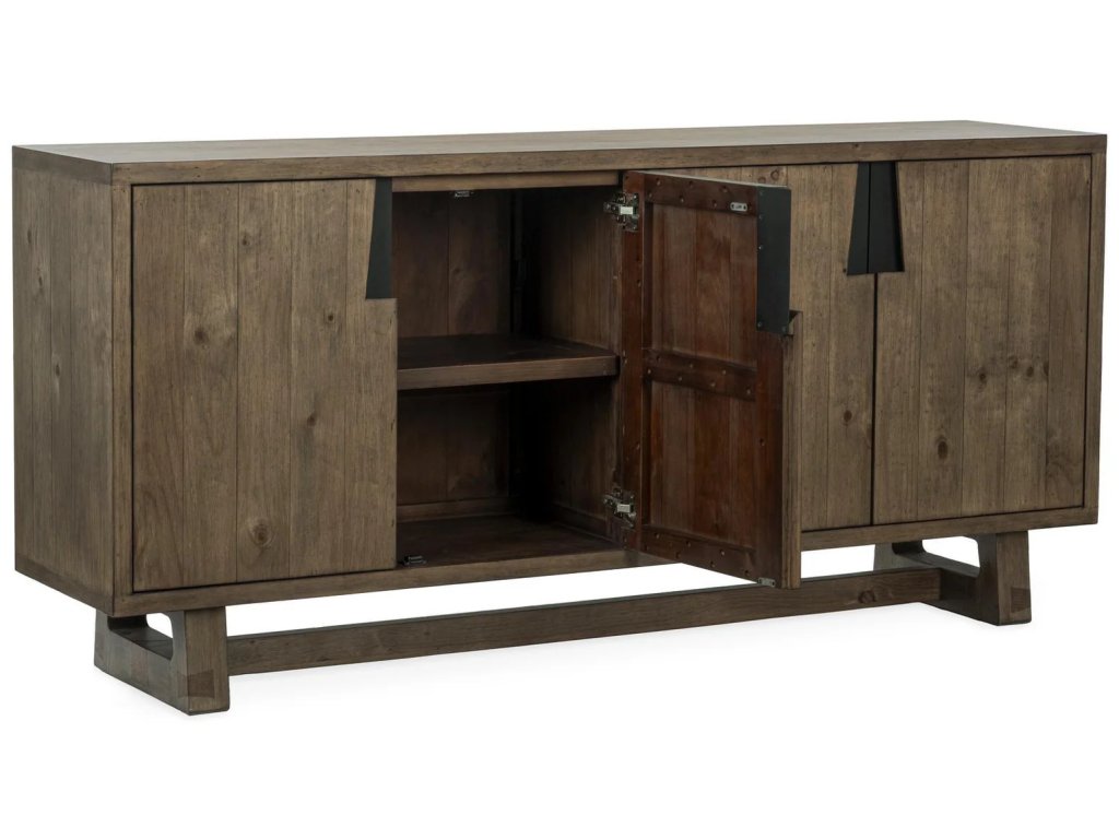 Lyra Solid Wood 4Dr Buffet - Smoke Brown - main image