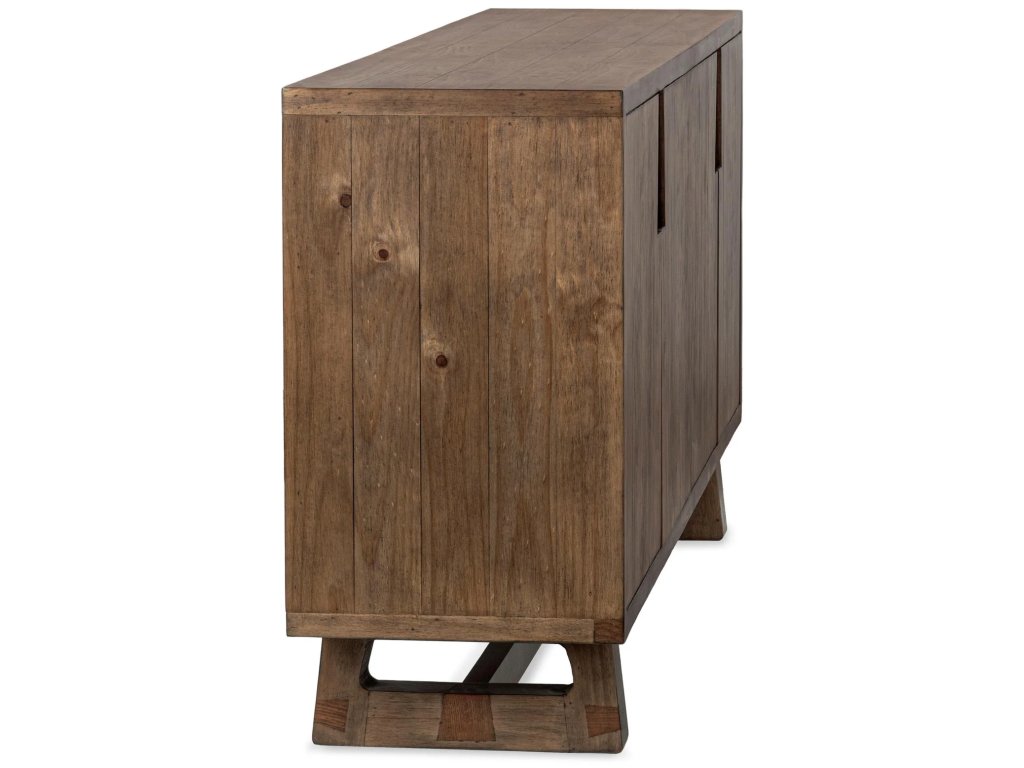 Lyra Solid Wood 4Dr Buffet - Smoke Brown - image 1
