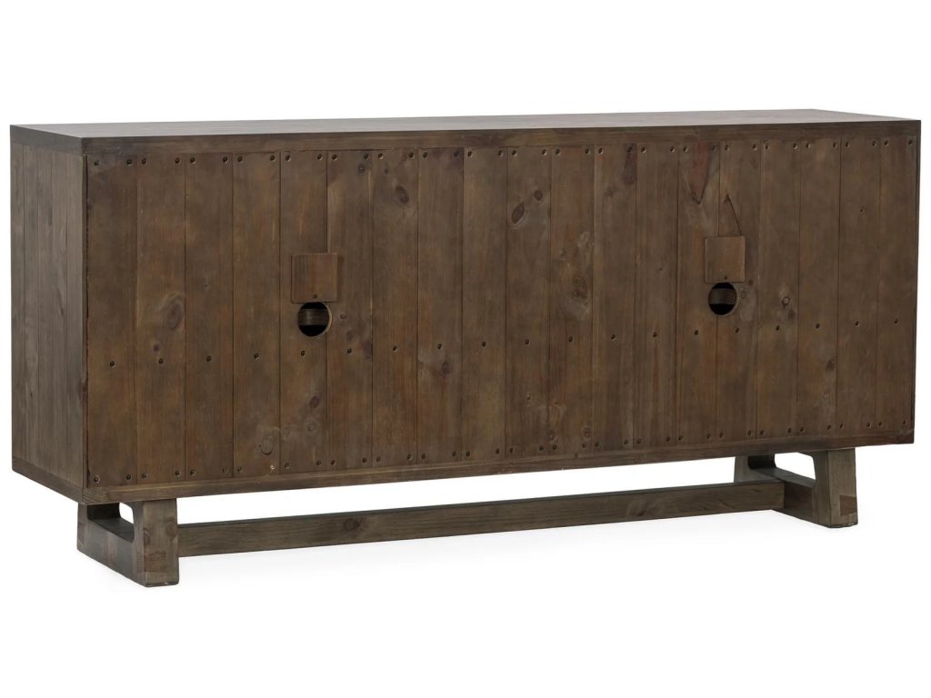 Lyra Solid Wood 4Dr Buffet - Smoke Brown - image 2