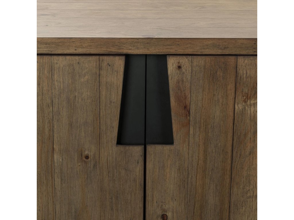 Lyra Solid Wood 4Dr Buffet - Smoke Brown - image 4