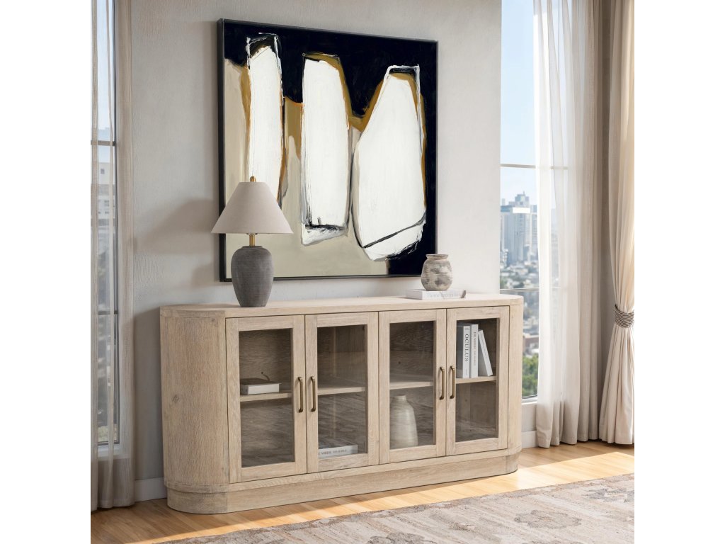 Vander Solid Wood 4Dr Buffet - Cream Washed - image 4