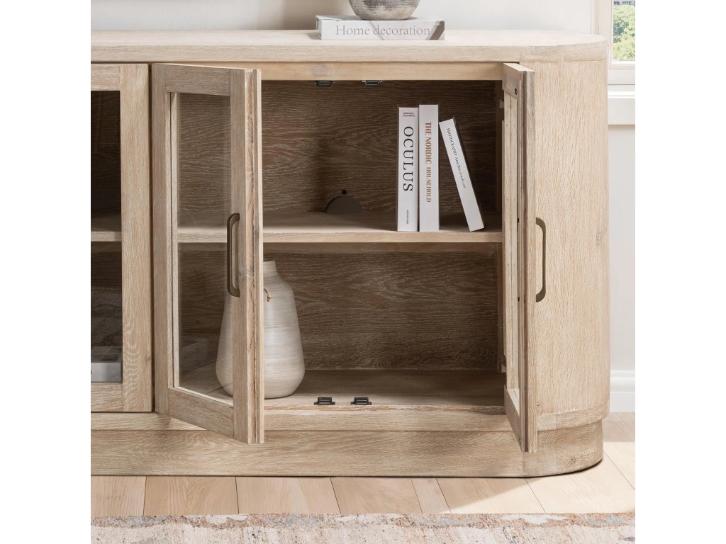 Vander Solid Wood 4Dr Buffet - Cream Washed - image 5