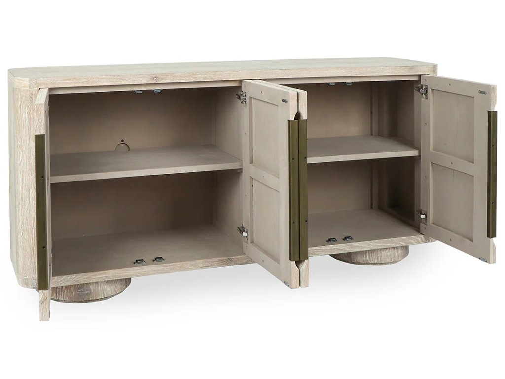 Tiber Solid Wood 4Dr Buffet - Cream Washed - image 1