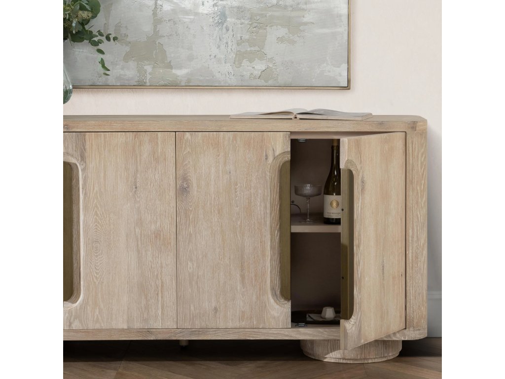 Tiber Solid Wood 4Dr Buffet - Cream Washed - image 4