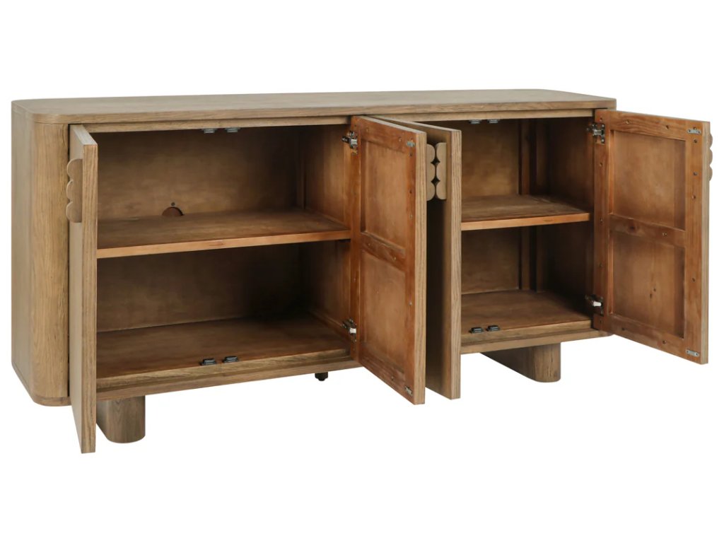 Tacoma Solid Wood 4Dr Sideboard - Tawny Brown - image 4