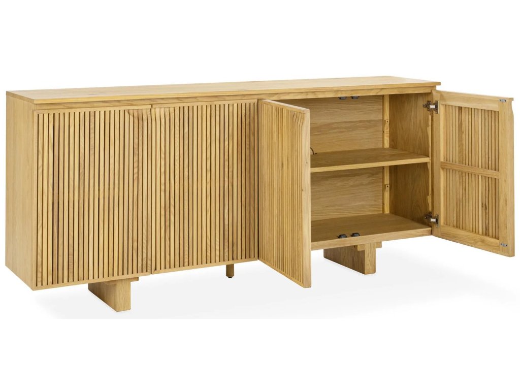 Roya Solid Wood 4Dr Cabinet - Tawny Brown - image 2