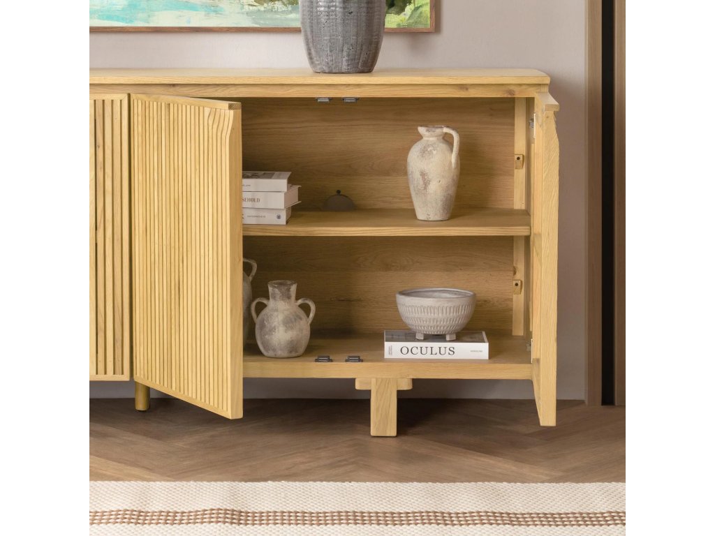 Roya Solid Wood 4Dr Cabinet - Tawny Brown - image 4