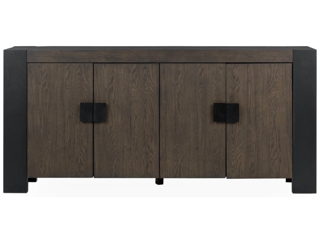 Deaven Solid Wood 4Dr Buffet - Toasted Brown - image 1