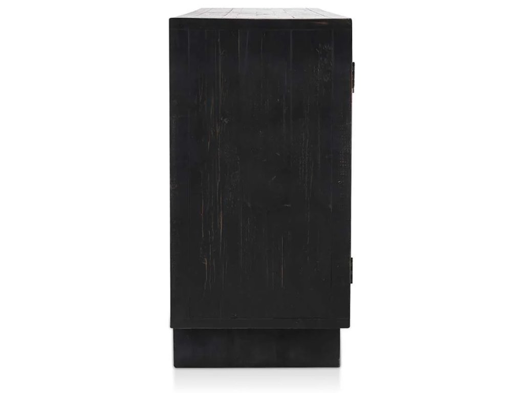 Anton Solid Wood 4Dr Cabinet - Black-Natural - main image
