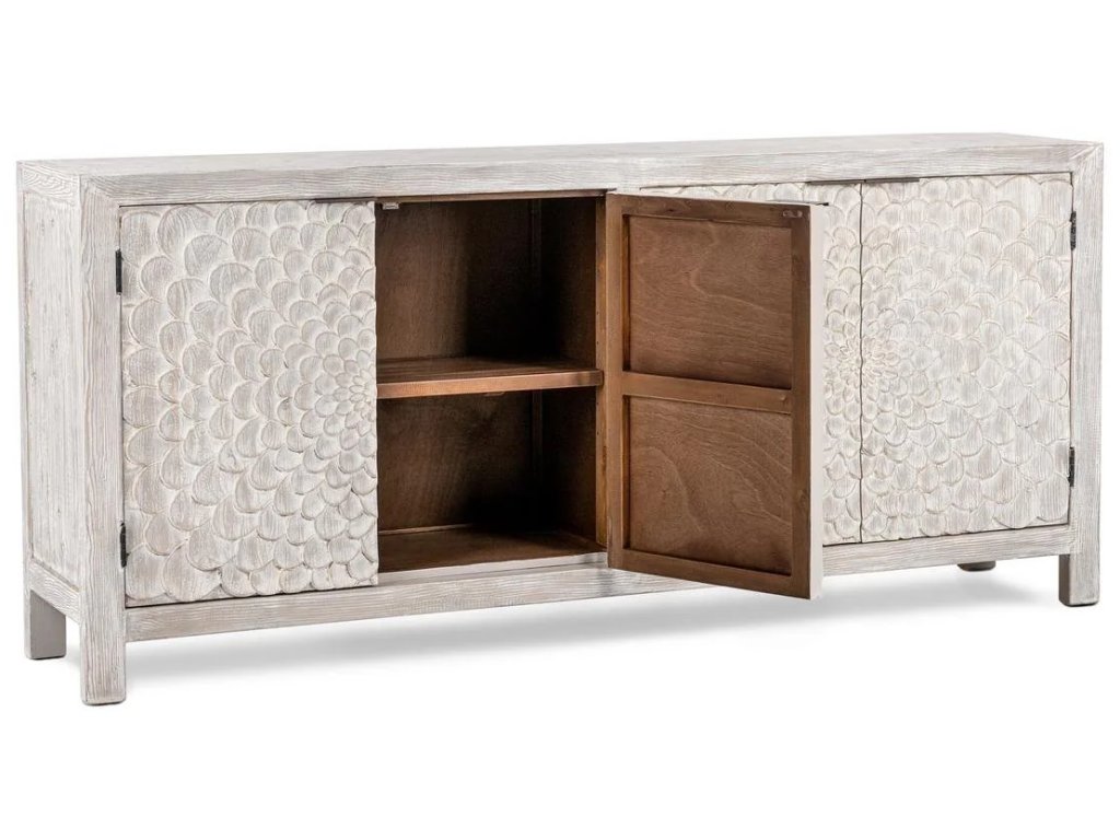 Astrid Solid Wood 4Dr Cabinet - Vintage Cream - main image