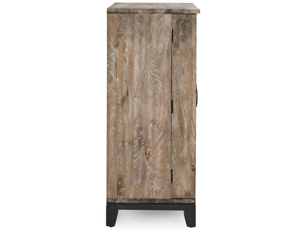Vivienne Solid Wood Bar Cabinet - Distressed Taupe - main image