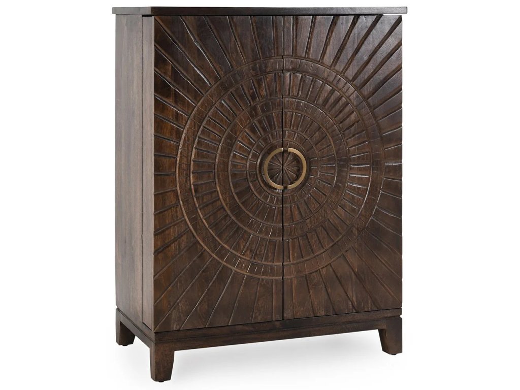 Vivienne Solid Wood Bar Cabinet - Bark Brown - main image