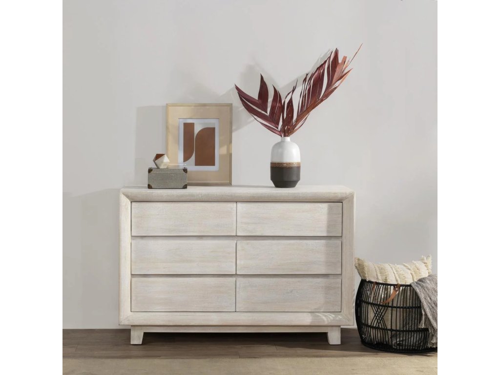 Reece Solid Wood 6Dwr Dresser - Seashell White - image 6