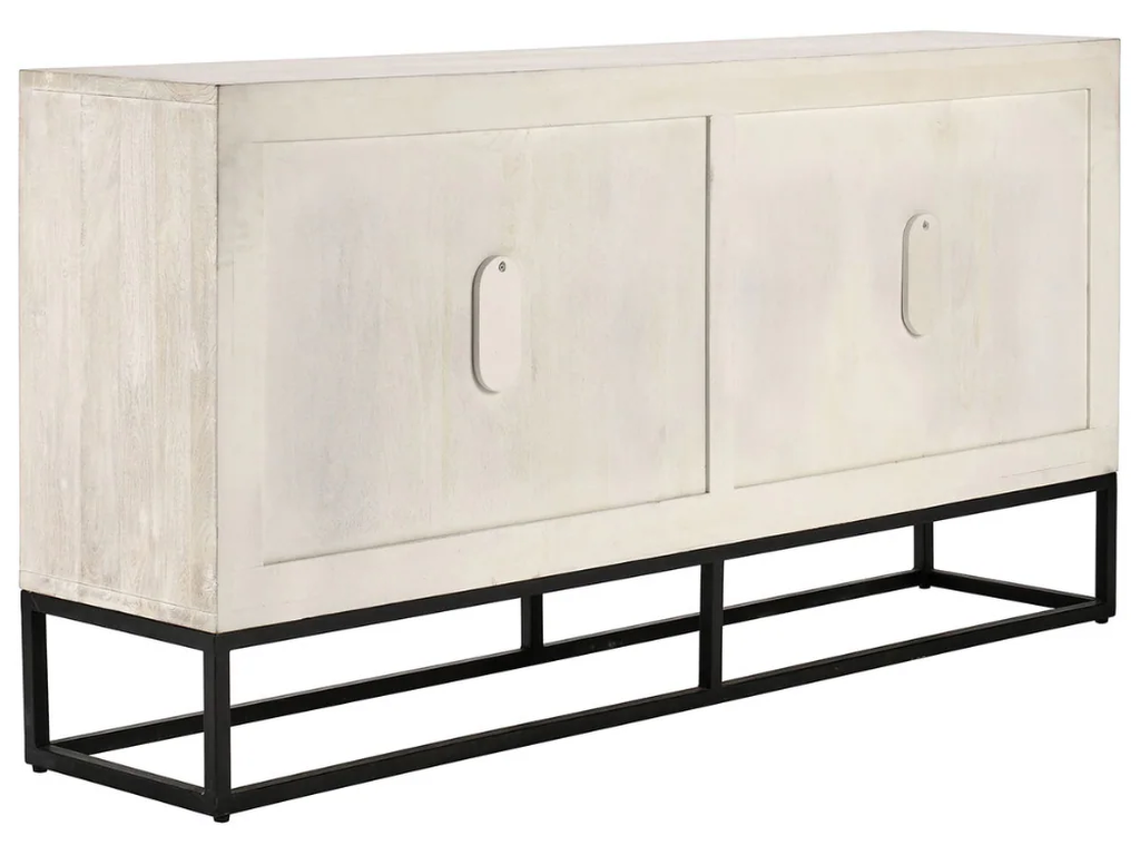 Flint Solid Wood 4Dr Cabinet - Coastal White - image 2