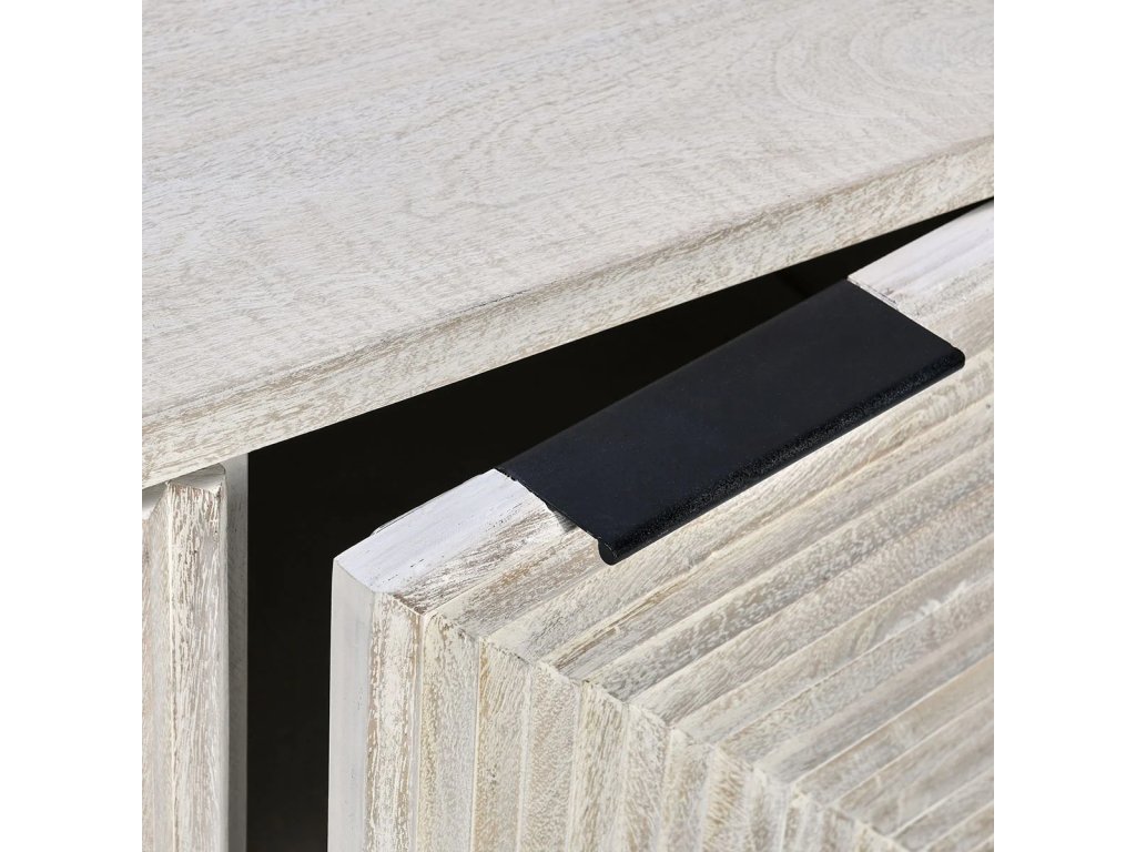 Flint Solid Wood 4Dr Cabinet - Coastal White - image 4