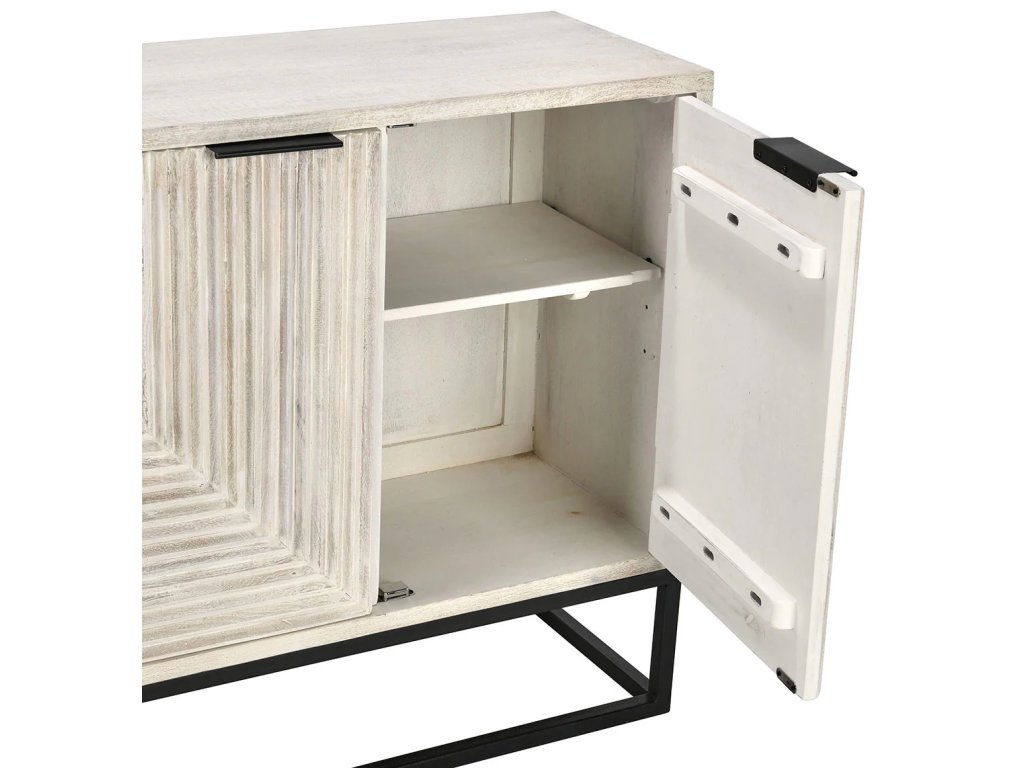 Flint Solid Wood 4Dr Cabinet - Coastal White - image 5