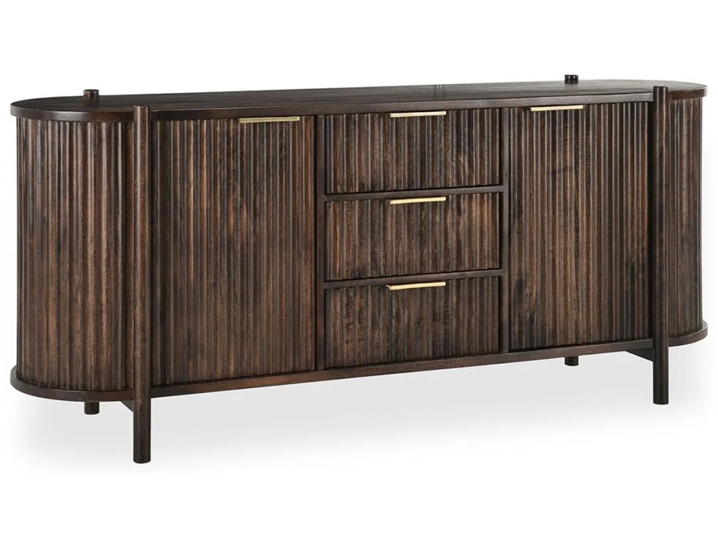 Redford Solid Wood 2Dr 3Dwr Cabinet - Bark Brown - main image