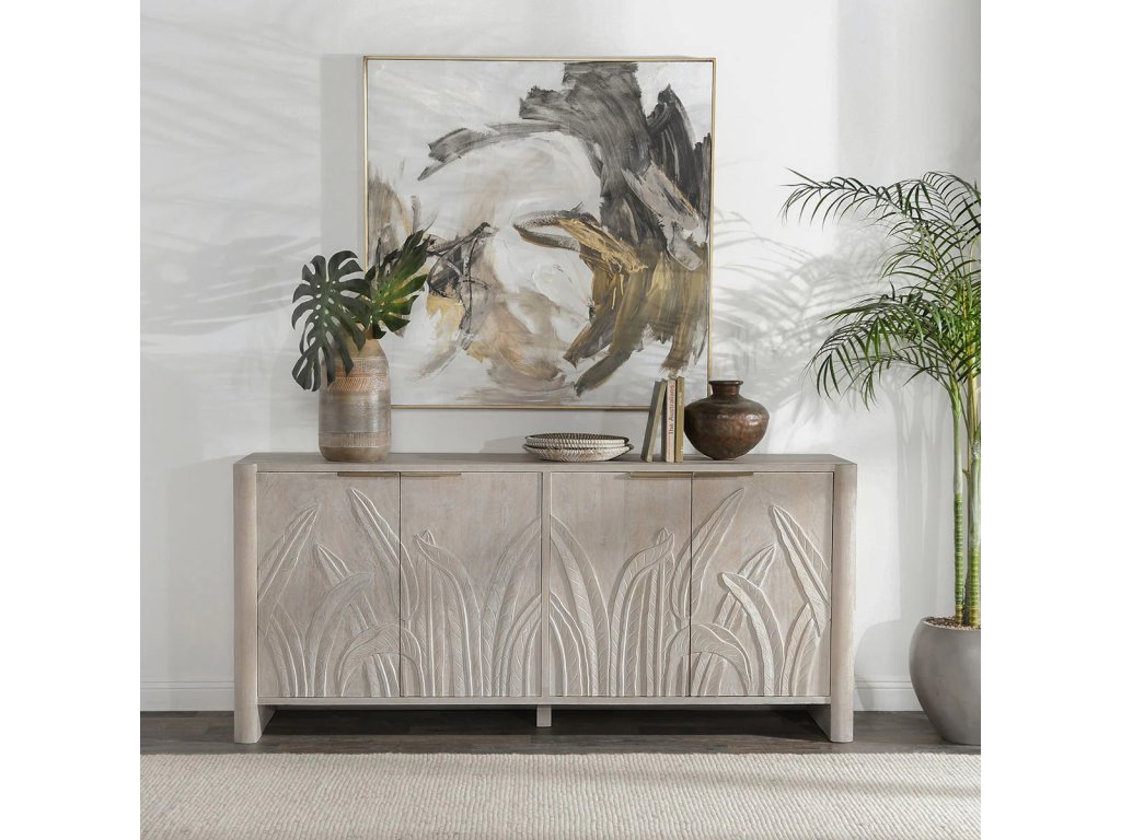 Ledro Solid Wood 4Dr Cabinet - Cream - image 6